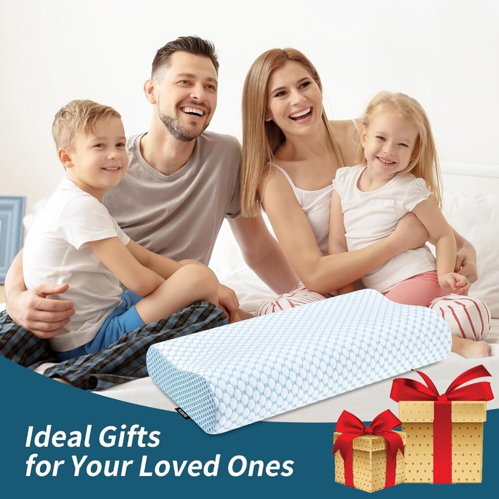 Cervical Pillow for Neck Pain Relief, Contour Memory Foam Pillows for Sleeping, - Picture 7 of 7